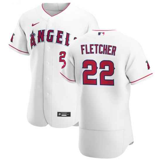 Men Los Angeles Angels 22 David Fletcher Men Nike White Home 2020 Flex Base Player MLB Jersey